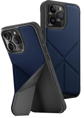UNIQ Transforma Handyhülle Kompatibel mit iPhone 15 Pro Max, MagClick Magnetische Aufladung Kompatibel (Blau)