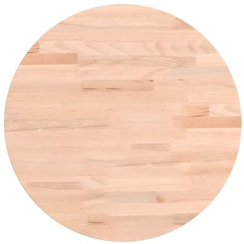 vidaXL Tischplatte, Holzplatte Holztischplatte Rund, Ersatzplatte Platte für Beistelltisch Bartisch, Massivholztischplatte Esstischplatte, Ø40x1,5 cm Massivholz Buche