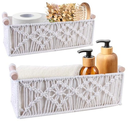 2 Pcs Aufbewahrungskorb Geflochten, Korb Aufbewahrung, Deko Aufbewahrungsbox, Boho Deko Korb Aufbewahrung, Rattankorb Aus Gewebtem Deko Aufbewahrungskörbe Für Schubladen Tischplatten Kommoden Küchen