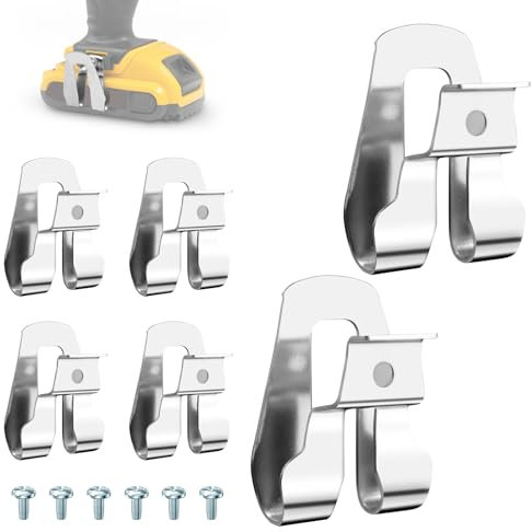 MARRTEUM 6 clips de cinturón para Ryobi, de acero inoxidable 304, gancho para cinturón de herramientas 633586002 636181001, pieza de repuesto, clip de taladro compatible con herramientas Ryobi y