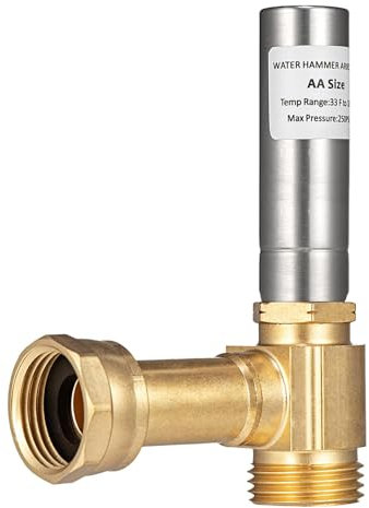 Colcolo 3/4NH Thread Water Hammer Arrestor Brass High Temperature Angle Pressure Reducer for Washing Machine Washer Laundry Pipe