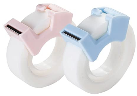 Lot de 2 rubans adhésifs invisibles multifonctionnels avec distributeur de ruban adhésif rechargeable pour bureau, école, papeterie