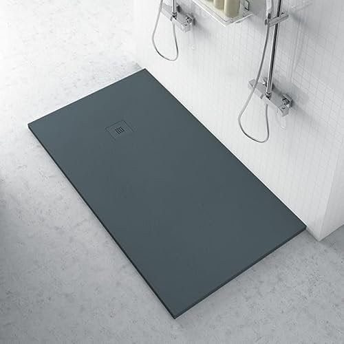 Zero mineral plane Duschwanne 800x1700 anthrazit in mineral plane mit passendem Gitterrost