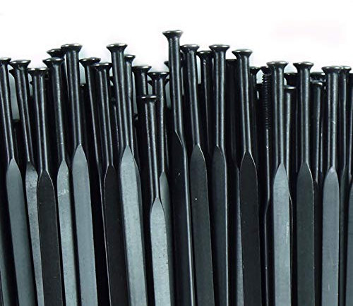 LUOKEKE Fahrradspeichen Fahrradspeichen mit 1 2 stücke MTB. Rennrad direkt Pull Aero Spokes Fahrradspeichen Schwarz(292mm)