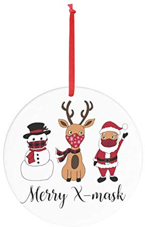 Weihnachtsdekoration 2024, niedlicher Weihnachtsmann, mit Maske, Baumschmuck, für drinnen und draußen, für Zuhause, Balkon