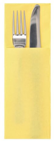 50 Bestecktaschen Servietten 'DAILY Collection' 48 cm x 30 cm gelb mit Besteckfalz