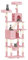 Dogat 208cm Large Cat Tree, XXL Tall Cat Tree Tower for Indoor, Anti-tip Cat Climbing Frame with 3 Removable Reinforced Clips, Condo and Hammock, for Large and Small Cats, Pink