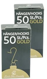 Krebs Glas Lauscha - 2 Boxen Kugelanhänger/Schnellaufhänger - für EIN einfaches und schnelles aufhängen Ihrer wundervollen Kugeln - Farbe: Gold - Menge: 2x50 Stück