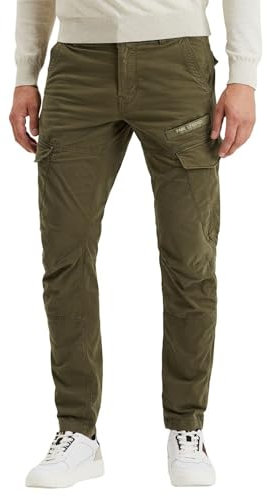 PME Legend Herren Cargohose NORDROP - Tapered Fit - Blau Beige Oliv Grün W29-W40, Größe:33W / 36L, Farbe:Olive Night 6416