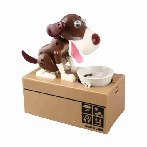 Hunde-Sparschwein für Cartoon, Niedlich, Attraktiv, Spardose, Münzbank für Deko, Brauner Weißer Hund, Freie Größe (Einheitliche Größe)