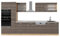 Vicco Küchenzeile R-Line, Küchenblock, Edelgrau/Goldkraft Eiche, 350 cm, AP Marmor