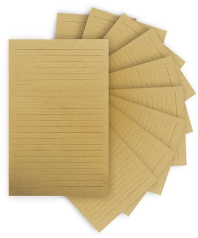 CZAKOMIX 100 Blatt Briefpapier, Braunes Büttenpapier, Horizontales Liniendesign, 21 * 14,4 cm, Briefpapier Liniert, für Tägliche Korrespondenz, Urlaubswünsche, Geschenkkarten, Einladungen