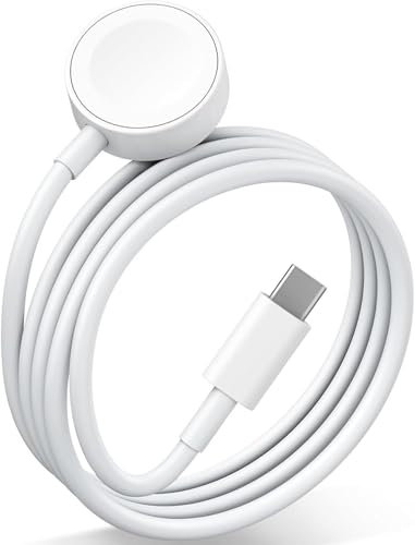 Cargador para Watch, Base de Carga Cargador Reloj, Magnético, Cargadores Carga Rápida Portátil con USB C Cable 1M, para Watch Series 10/9/8/7/6/5/4/3/2/1/Ultra/SE Ultra, Blanco
