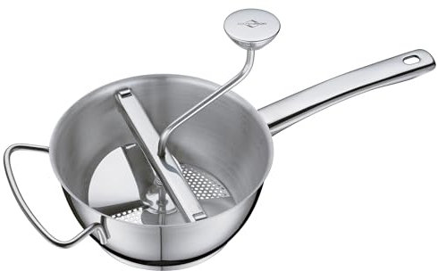 KÜCHENPROFI Passiergerät TRIO aus hochwertigem, rostfreiem Edelstahl, Ø 20 cm, inklusive 3 Aufsatzscheiben (fein, mittel, grob), ideal für Suppen, Saucen & Pürees ohne Konservierungsstoffe