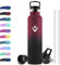 Botella Agua Termica 1L, Botella Acero Inoxidable de Doble Pared, Cantimplora Termica con Pajita, sin BPA, Reutilizable, Fácil de llevar, Termo para Oficina, Bicicleta, Escuela, Adultos, Colegio