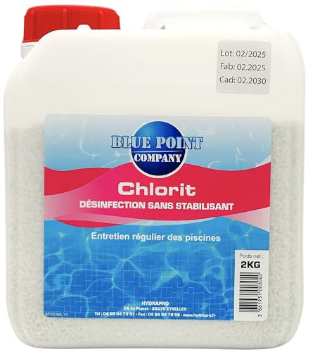 Chlore Choc Non Stabilisé 2KG | Hypochlorite de Calcium en Poudre | Traitement Efficace Contre Algues & Eau Verte | Désinfection Rapide pour Piscine & Spa | Produit sans Stabilisant, Granulés