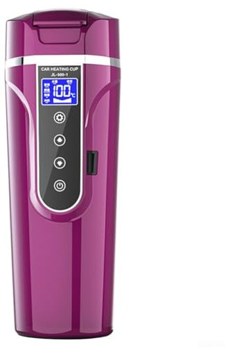 Tasse à café chauffante portable en acier inoxydable avec technologie de chauffage rapide, 500 ml (violet)
