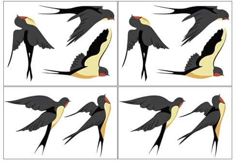 tiyiyok Fensteraufkleber Vogelschutz, Vogel Aufkleber Fenster, Verhindern Sie, Dass Vögel Gegen Fenster Schlagen Und Fensterglas Zerbrechen Lassen, 5 Tabletten Fenstersticker, Party Zubehör