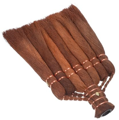 MAGICLULU Handmade Palm Fiber Broom Head Replacement for Sweeping Heavy Duty Outdoor Garden Brush with Natural Coconut Fibers Vintage Style Patio Cleaning Tool