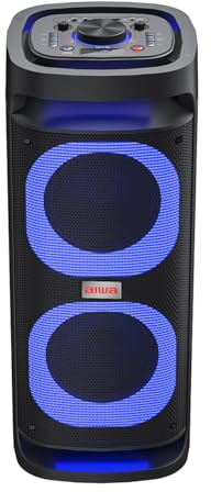 AIWA KBTUS-D800 - Altavoz Trolley, RGB-LED con Bluetooth, Micrófonos Dobles y Función