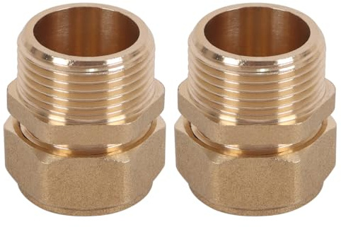 DUZEPA 2 racores de compresión de 20 mm x 3/4 con rosca macho para tubería compuesta de aluminio, sistema de rosca para tubería compuesta multicapa, acoplamiento de compresión de transición