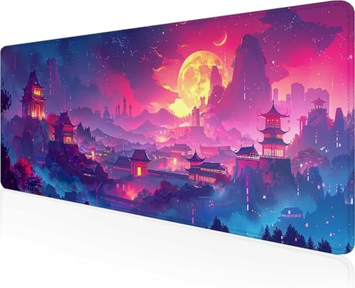 Landschaft Gaming Mauspad Rosa Mousepad XXL 700x300x3 mm, Wasserdicht Anti-Rutsch Mouse Pad verbessert Präzision und Geschwindigkeit, Gaming Zubehör für Home Zimmer Deko, Geschenke PjY12042 X-9
