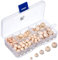 150 Pièces Perles de Bois Rond Naturel avec Boîte pour la Fabrication de Bijoux Bricolage, 5 Tailles (6 mm/ 8 mm/ 10 mm/ 12 mm/ 14 mm)