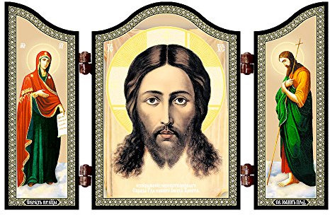 NKlaus 1412 Jesus Acheiropoieton Ikone Triptychon Spas Nerukotvornyj Altar