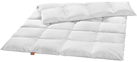 sleepling 194640 warme Winter Daunendecke Bettdecke, Neue weißen Daunen (90%) und Federn (10%), Made in EU, Ökotex, Downpass, 220 x 240 cm, weiß