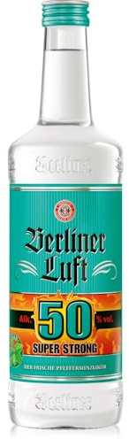 Berliner Luft Super Strong | Kultiger Pfefferminzlikör Super Strong Edition | Frisch & minzig | Vegan & glutenfrei | Made in Berlin | 50% Vol. | 0,7 L