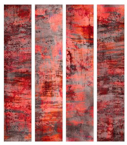murando Papier Peint Adhésif PURO 10 m sans repetition Mural Décoration Feuille Autocollante Stickers XXL Poster Tableaux Muraux Tapisserie Photo Trompe l'oeil rouge beton gris f-A-0702-j-a