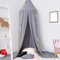 CeeKii Baldachin Kinderzimmer Betthimmel Babybett, Kinderzimmer Bettvorhang Baumwolle Deko Moskitonetz für Prinzessin Spielzelte Babybett Schlafzimmer Dekoration mit Sternengirlande (Grau)
