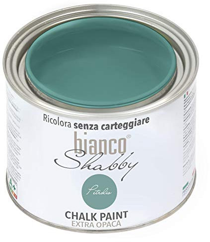 bianco Shabby® Petrolio (Petrolblau) - (500 ml) Chalk Paint Kreidefarbe auf Wasserbasis für alle Oberflächen – geruchsneutral, einfach zu verarbeiten, extra matt