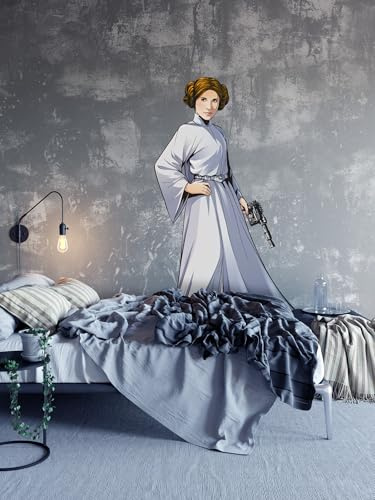 Komar STAR WARS selbstklebende und konturgeschnittene Vlies Fototapete Star Wars XXL Princess Leia - Größe: 127 x 170 cm - Wandtattoo, Kinderzimmer, Lebensgross, Prinzessin