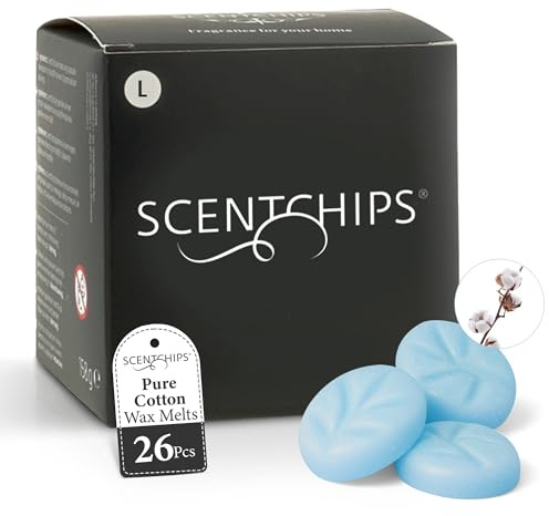 Scentchips® Pure Cotton Duftwachsmelts – Natürlicher Raumduft – Duftblöcke für Duftlampe & Wachsbrenner – L – 26 Stück