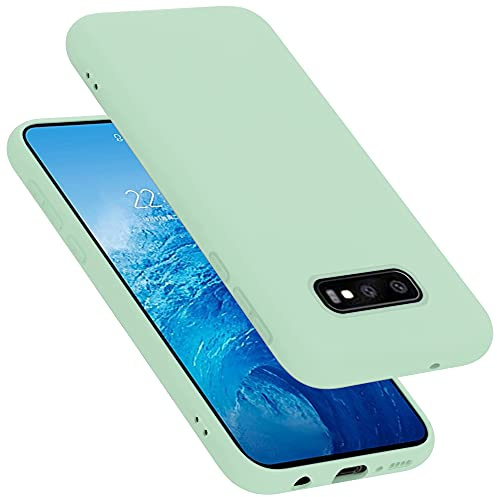 Cadorabo Hülle kompatibel mit Samsung Galaxy S10e Hülle Silikon Handyhülle für Galaxy S10e Case aus flüssigem Silikon- Kratzfeste und stoßfeste dünne TPU Schutzhülle - Liquid HELL GRÜN