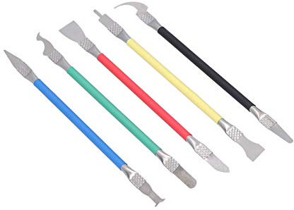 2 Set 5-in-1 IC-Chip-Reparatur, dünne Klinge, CPU-NAND-Entferner, BGA-Wartungsmesser, Kleberentferner, antistatische Ausrichtungswerkzeug-Set (entfernen Sie das 5-teilige Set CPU-Kleberentferner)