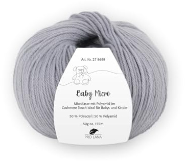 PRO LANA Baby Micro - Farbe: Grau (90) - 50 g/ca. 155 m Wolle