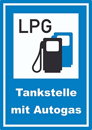 Tankstelle mit Autogas Aufkleber A9 (37x52mm)