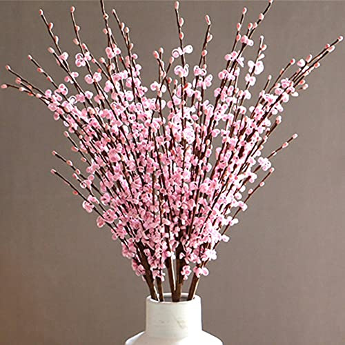 12 fiori di gelsomino artificiali a stelo lungo 75 cm, bouquet di fiori finti per hotel, casa, ufficio, cucina, camera da letto, festa di nozze, decorazione fai da te (rosa)