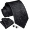 Enlision Paisley-Krawatte für Herren, Krawatten und Einstecktuch, Manschettenknöpfe, Set, klassische Krawatten, Set, Blume, Hochzeit, Krawatte mit Einstecktuch
