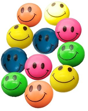 Schnooridoo 15 Flummi Lachgesicht 25mm Springball Gummiball Hüpfball Kindergeburtstag Giveaway