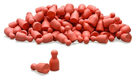 Wissner aktiv lernen – Satz aus 100 Spielfiguren/Halmakegeln in rot 24 x 12 mm – RE-Wood