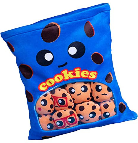 GIMOCOOL Cheese Cuff Plüschkissenüberwurf, Snack-Kissen Kuscheltier Spielzeug Kawaii Deko Weiche Plüschkekse Plüschkissen Eine Tüte Mädchen, Süße Tüte Mit Keksen Für Teenager Mädchen Kinder