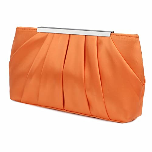 Jywmsc Damen Satin Abendtasche Elegante Satin Plissee Abend Clutch Geldbörsen für Damen Silber Hochzeit Handtasche