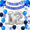 12. Geburtstag Dekoration Junge, Geburtstagsdeko 12 Jahre Junge, 12 Geburtstag Deko, 12 Ballon Blau Deko, Luftballon 12. Geburtstag Party Deko Junge Blau, Deko 12 Geburtstag Junge(12.)