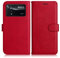 DENDICO Coque pour Xiaomi Poco X4 Pro 5G, PU en Cuir Coque Portefeuille Étui Housse, Design Classique TPU Coque pour Xiaomi Poco X4 Pro 5G, Rouge