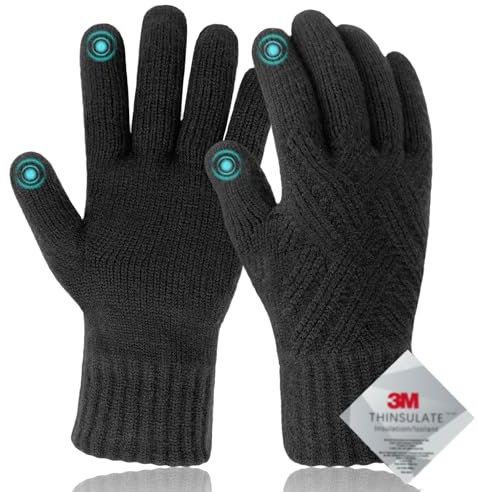 Migliore Wear Thinsulate Handschuhe Damen Winter, Touchscreen Winterhandschuhe Thermohandschuhe Damen Herren, Warme Handschuhe für Radfahren Fahren Wandern Angeln
