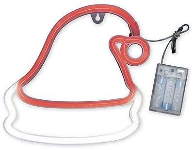 The Christmas Workshop LED Neon Lights/Indoor Light Up Christmas Decoration/Easy Hanging Hook / 6 Hour Timer Function/Battery Powered (Santa Hat)