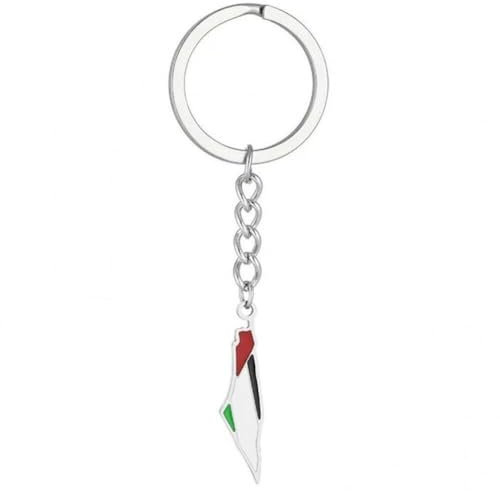 Hrippy Israel Palästina Kartenflagge Schlüsselbund Für Männer Frauen Edelstahl Anhänger Key Ring Country Map Israel Schmuck Mode Accessoires